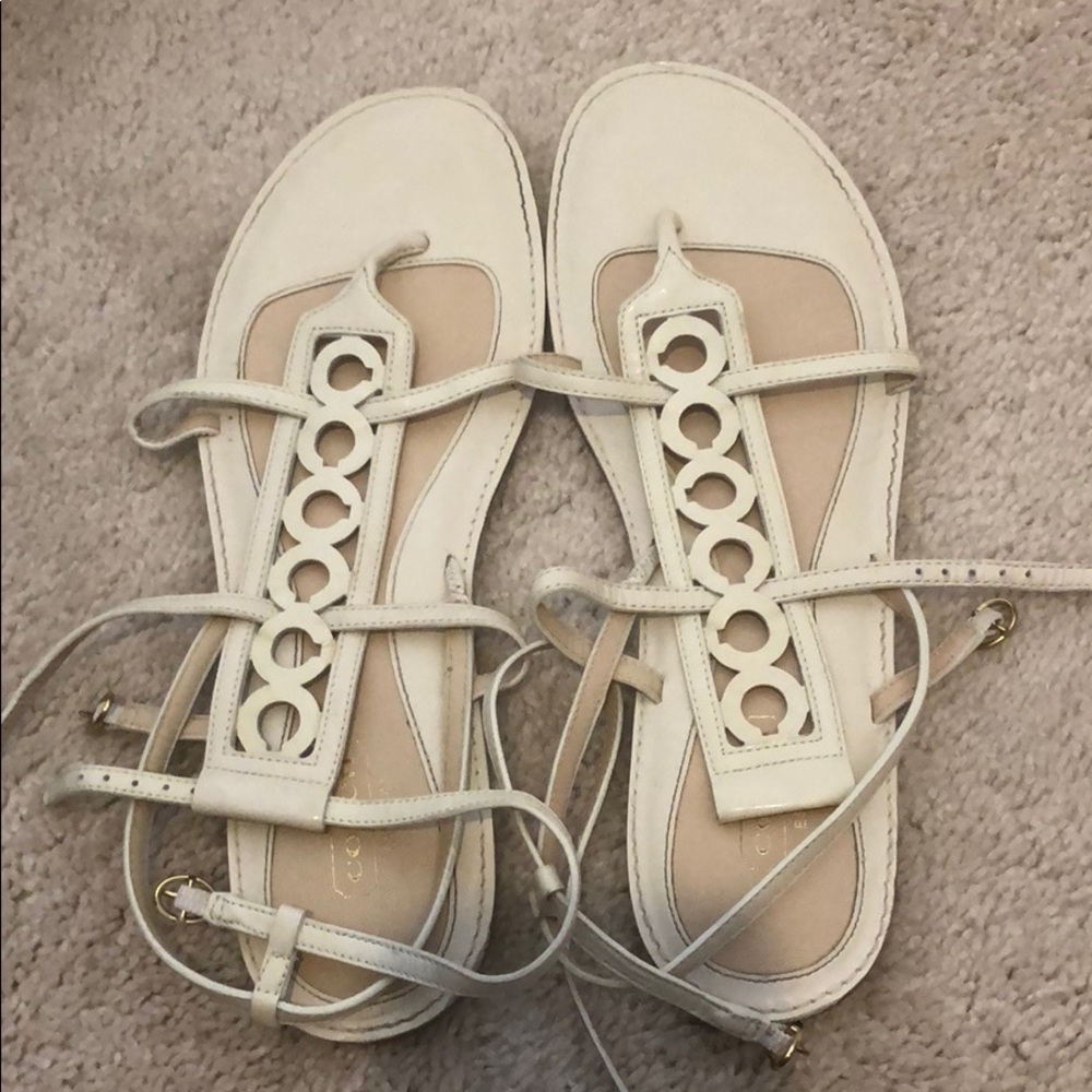 Coach Strappy Sandals, off white size 9
